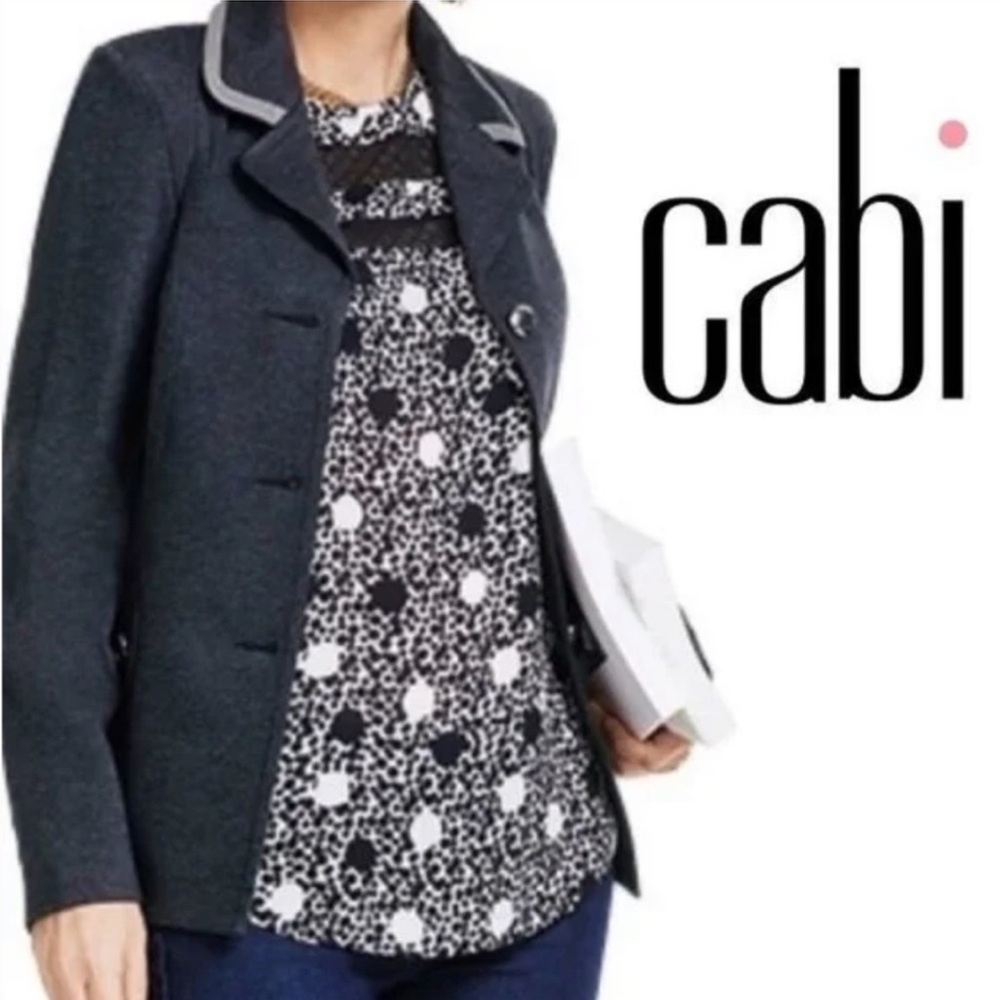 Cabi Black and Cream Polka Dot Top